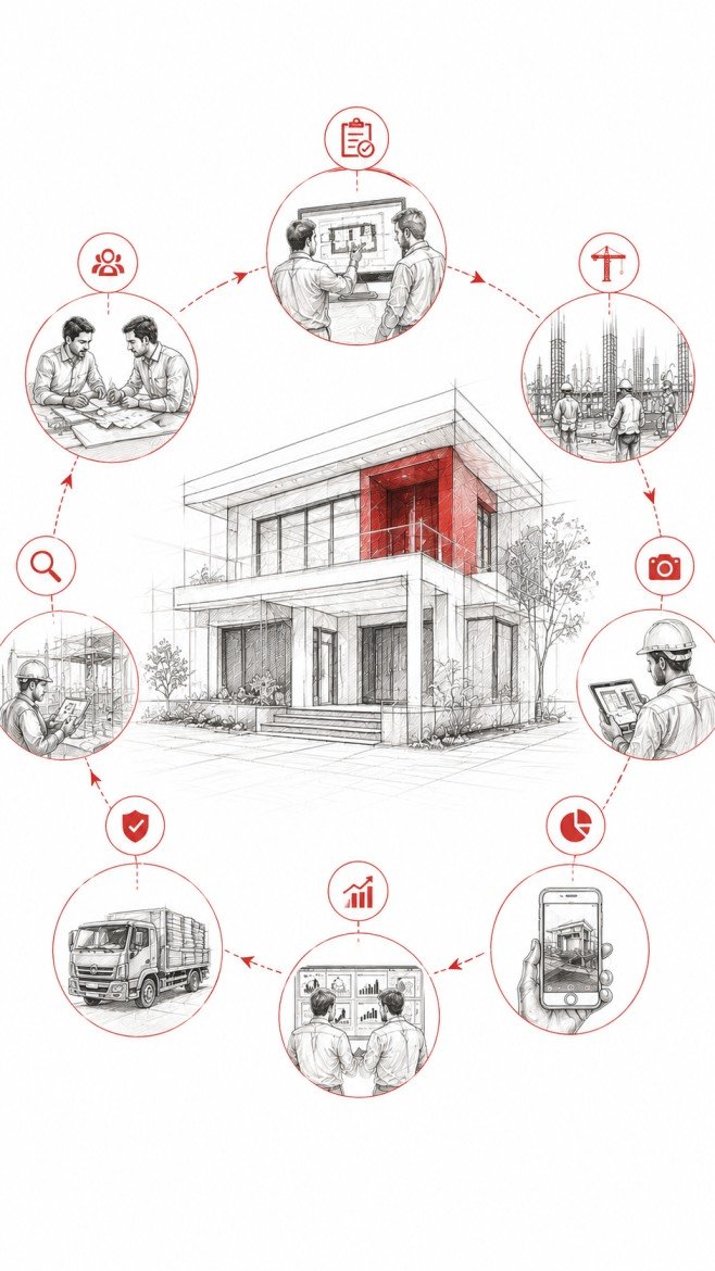 Transparent home construction verification system in Hyderabad